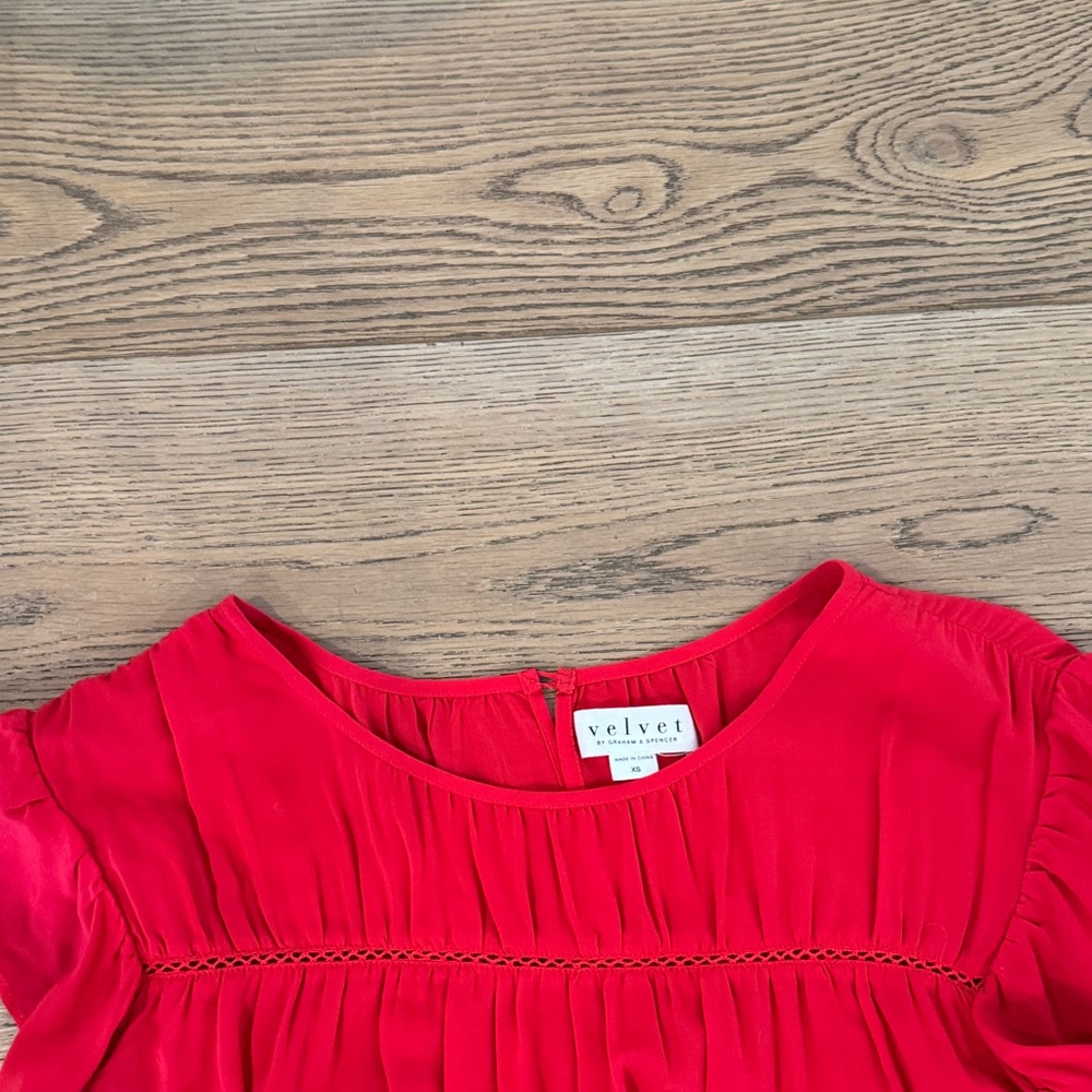 Red Ruffled Kids Top - Picture 3 of 4